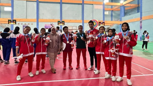 Takluk di Partai Puncak, Tim Sepak Takraw Putri Sulbar Raih Medali Perak