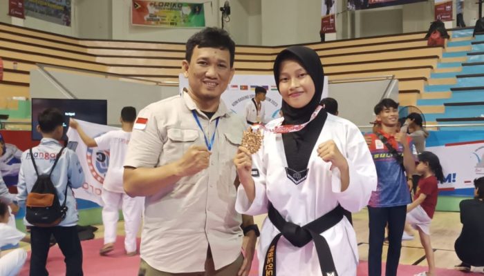 Nurfadila Atlet Taekwondo Dari Mamuju Raih Medali Perunggu di International Championship 2023 Bali