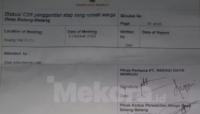 Warga dan PLTU Mamuju Sepakat Kompensasi Ganti Atap Hingga Desember 2023