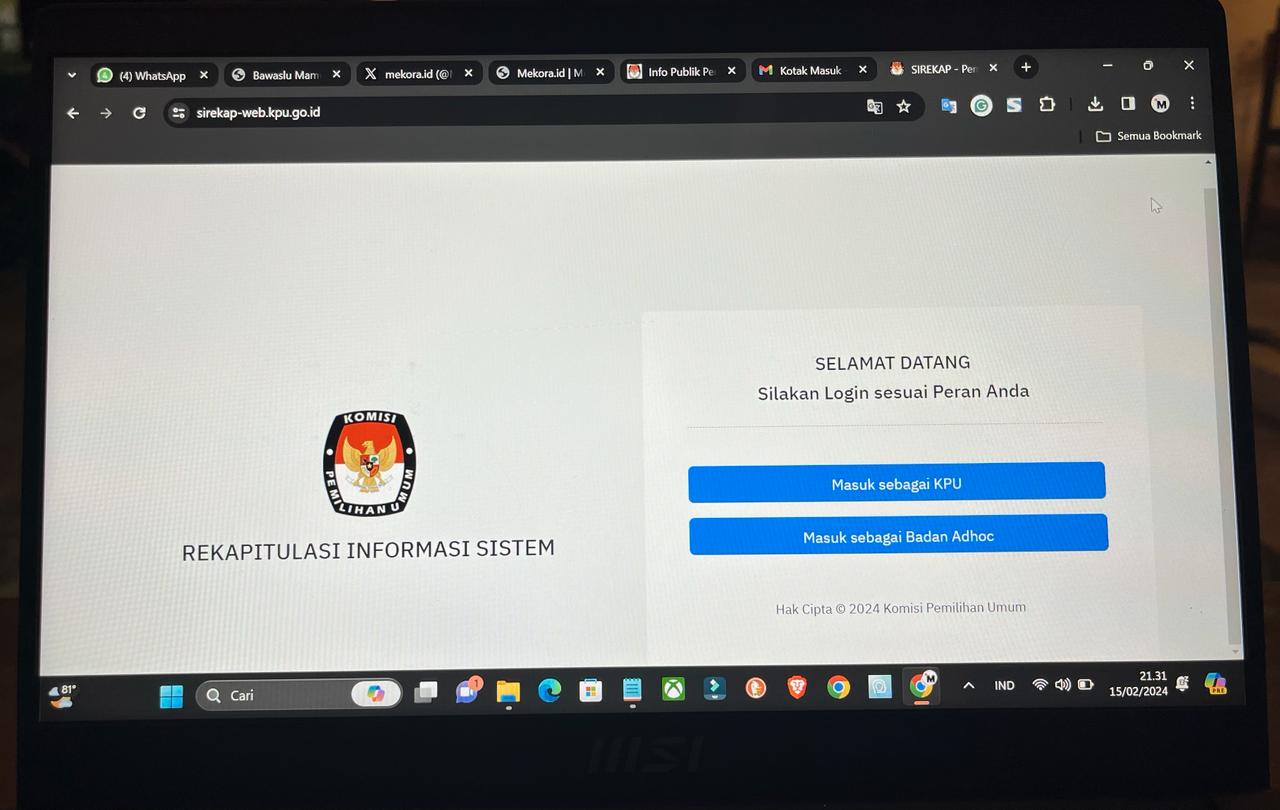 Sirekap aplikasi bantu KPU di Pemilu 2024