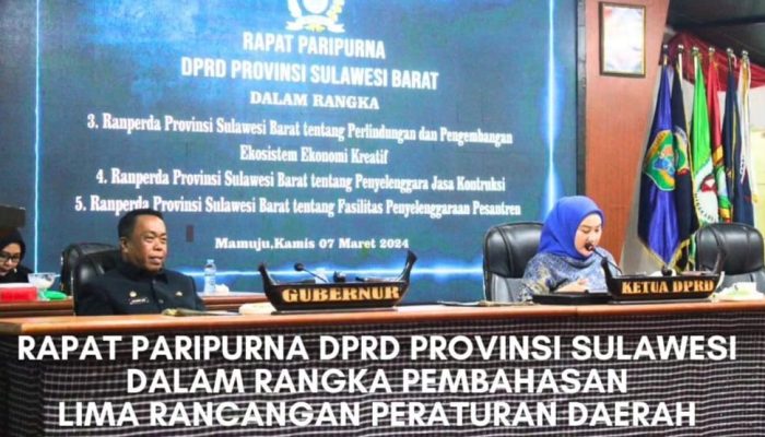 DPRD Sulbar Bahas 5 Ranperda, Ada Perlindungan Bagi Investor