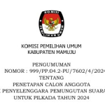 Pengumuman KPPS Pilkada Mamuju 2024