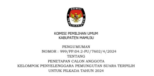 Pengumuman KPPS Pilkada Mamuju 2024