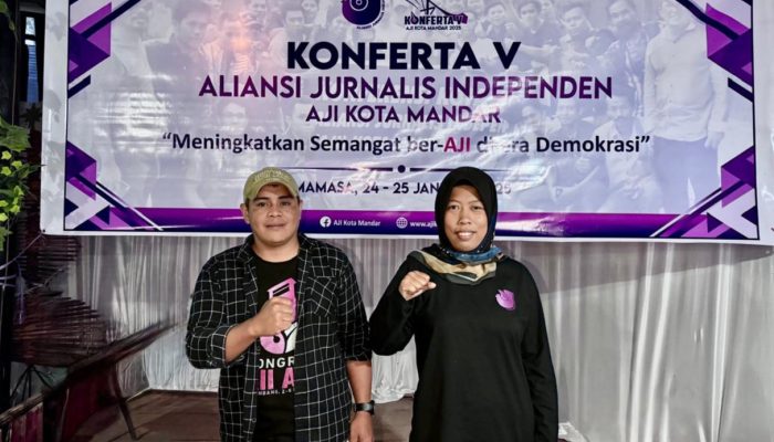 Frendy Christian dan Rahmayani Jadi Ketua dan Sekretaris AJI Mandar Periode 2025-2028