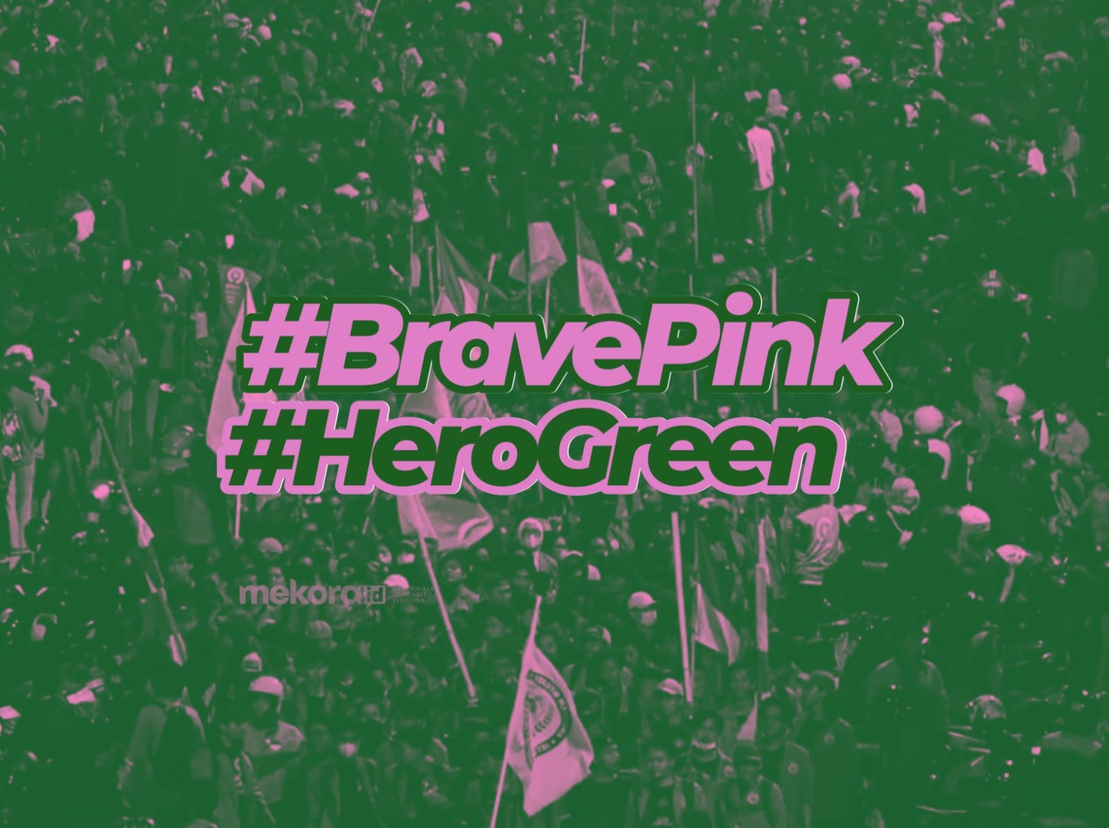 pink green