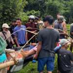 Warg sakit di Kalumpang Ditandu