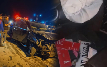 Fortuner Tabrak Warung di Mamuju