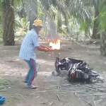 Kakek di Pasangkayu Bakar Motornya karena frustasi sering mogok.