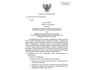 Surat Edaran THR Sulbar