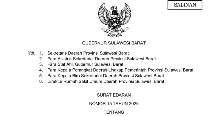 Jelang Nyepi dan Idul Fitri, Pemprov Sulbar Terapkan WFH dan WFA bagi ASN